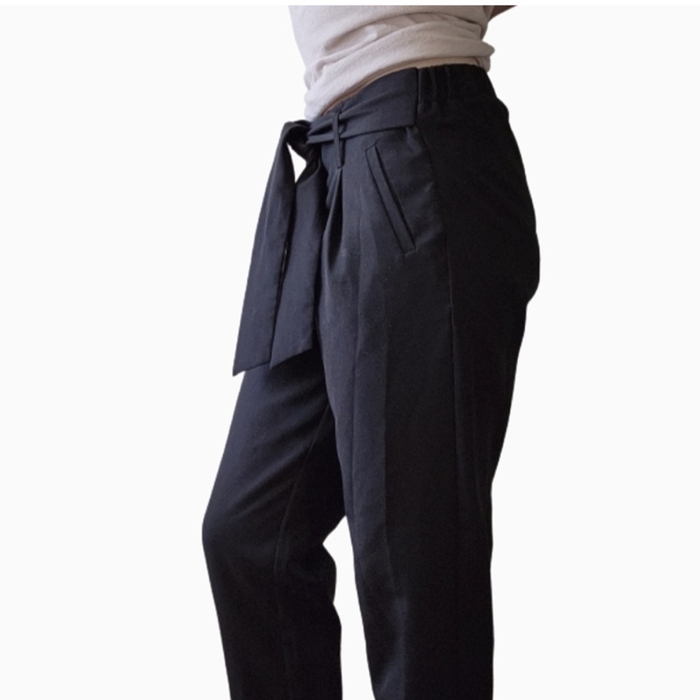 Eclipse Black Tie-Waist Dress Pants